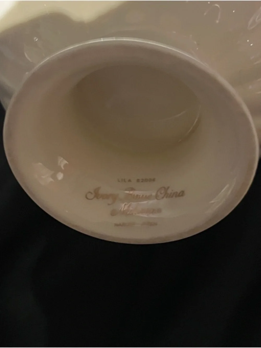 Mikasa White Floral Scalloped Pedestal mini Bowl Ivory bone China